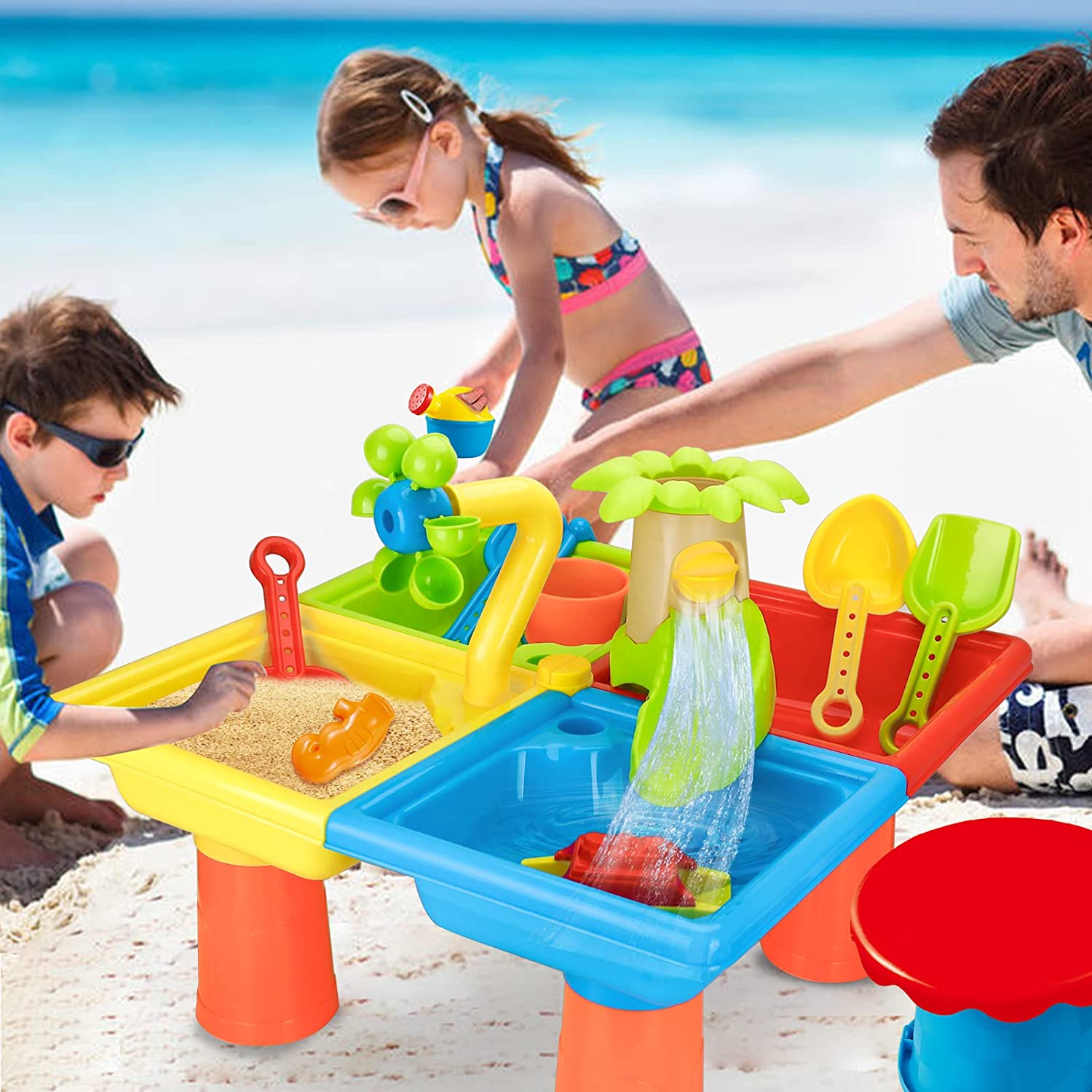 Kids Outdoor Water Toys - 해변 테이블 모래 놀이 장난감, 어린이