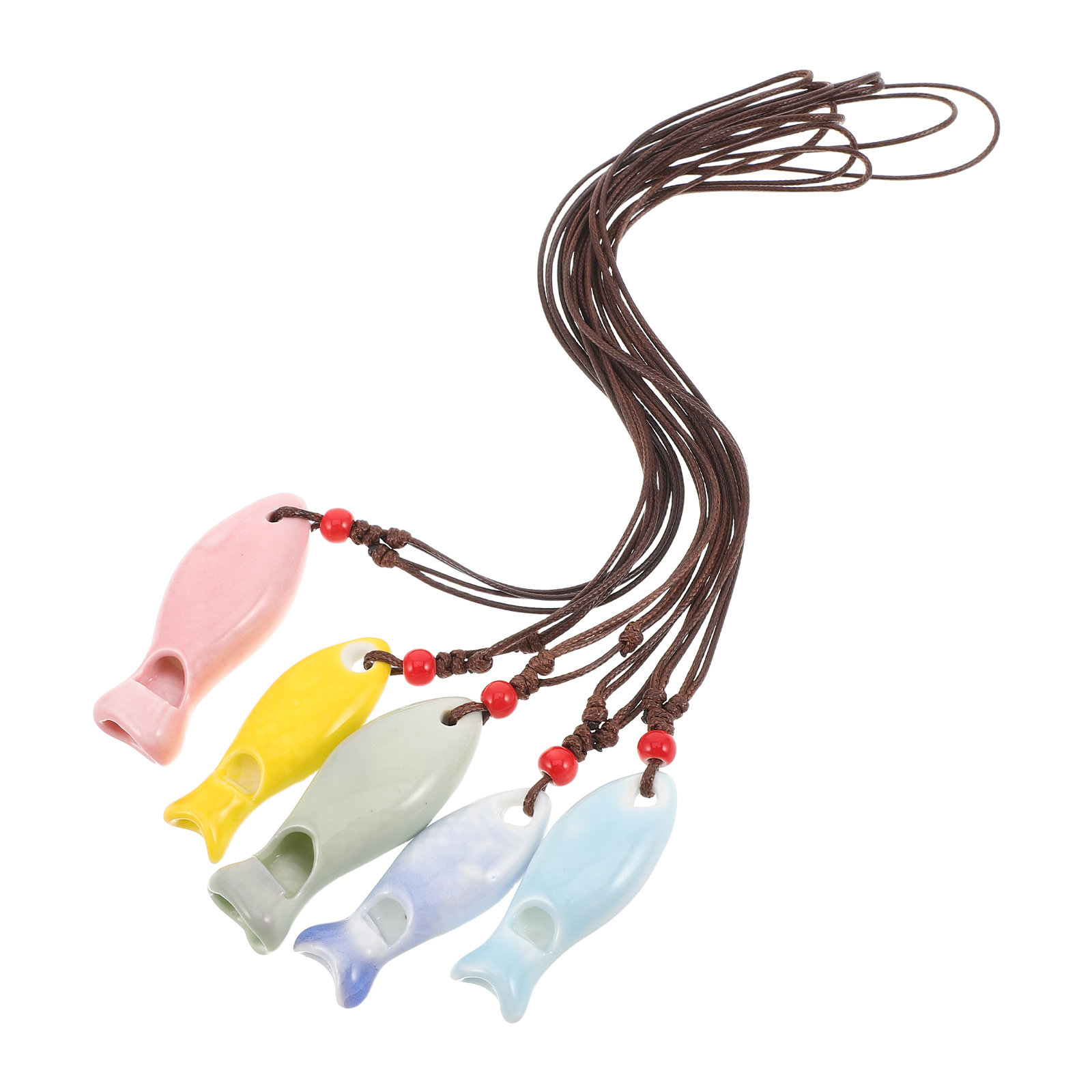 Kids Outdoor Instruments - 5Pcs 세라믹 물고기 휘슬 펜던트 목걸이