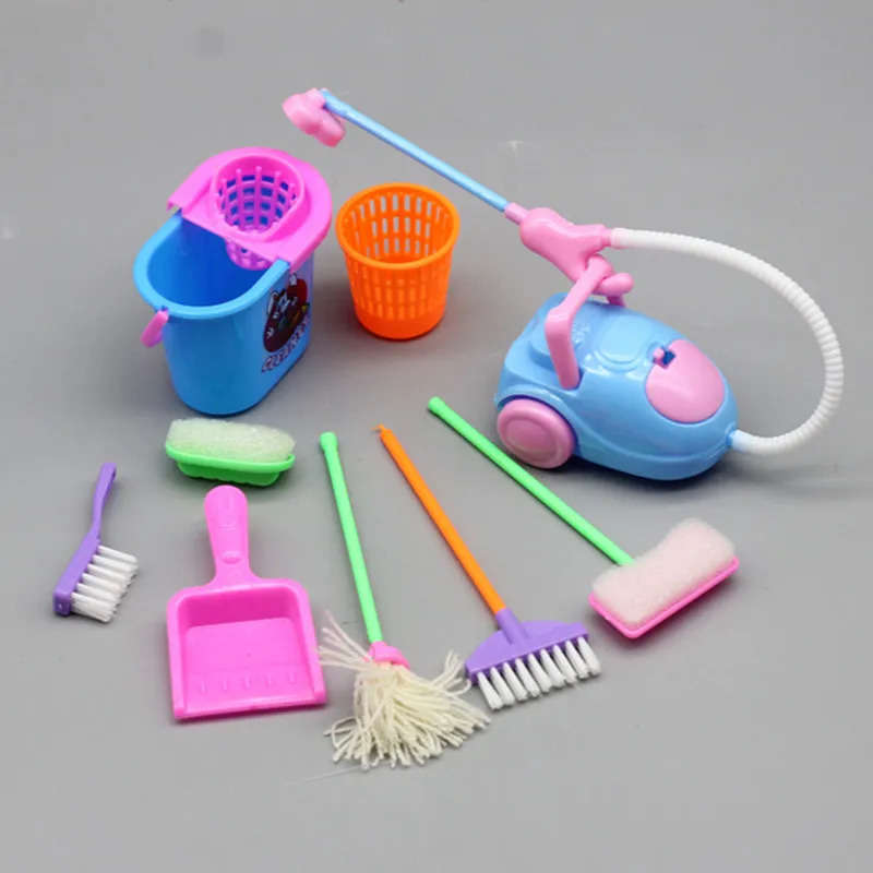 Kids Outdoor Broom - 9PCS 미니어처 인형 집 청소 용품