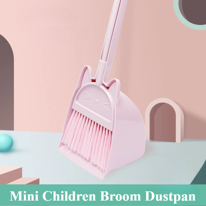 Kids Outdoor Broom - 미니 어린이 빗자루와 쓰레받이 세트, 만화