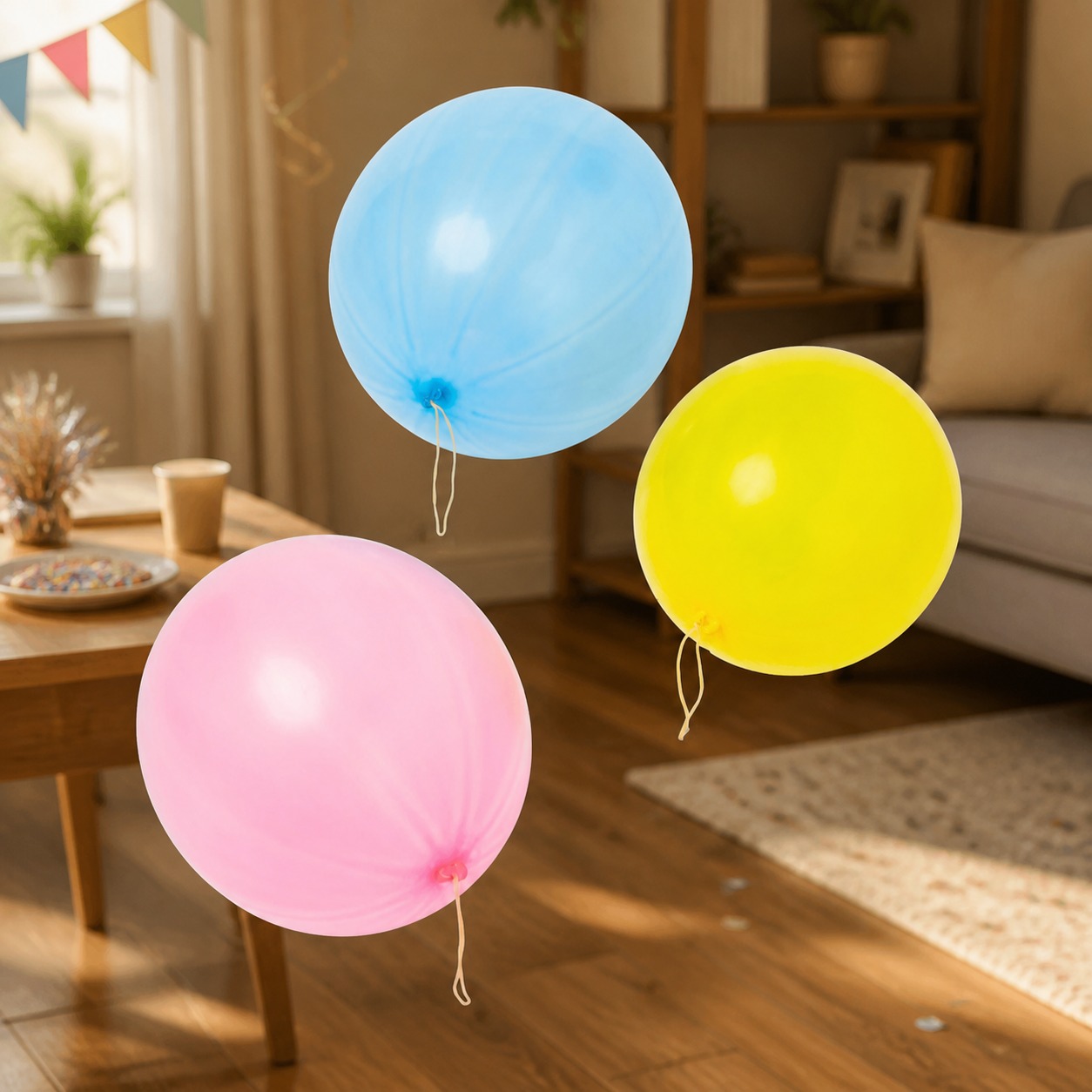 Kids Outdoor Games For Party - 6개입 다색 펀치 풍선, 고무 밴드