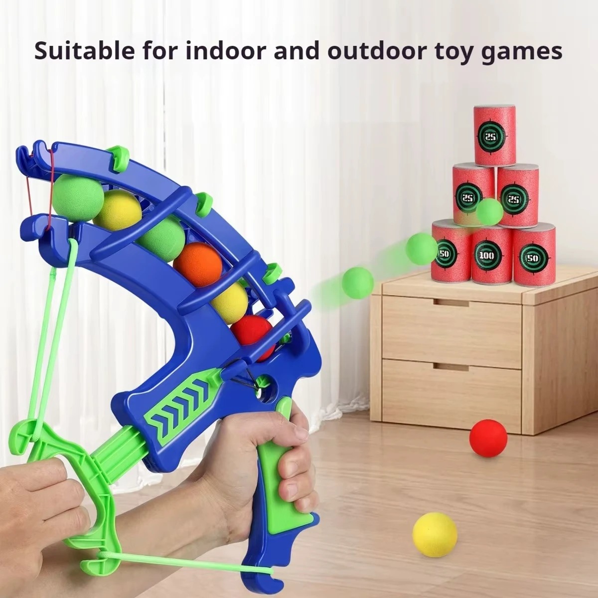 Kids Outdoor Games For Party - 스포츠 슬링샷 타겟 버블건 소프트볼 키즈
