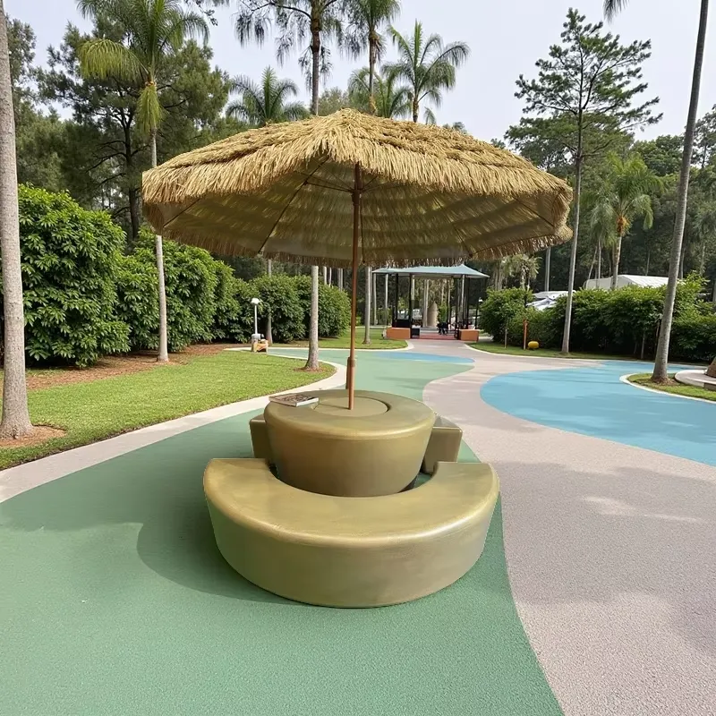 Kids Outdoor Bench Table - 현대적인 야외 원형 테이블 및 의자