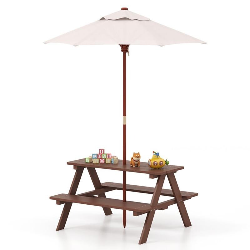 Kids Outdoor Bench Table - 야외용 4인용 어린이 피크닉 테이블 벤치