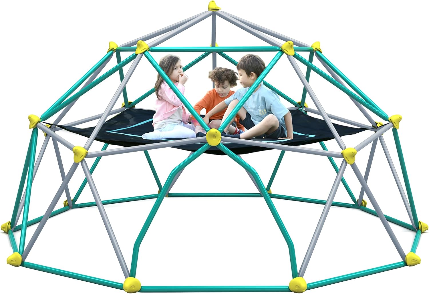 Kids Outdoor Jungle Gym Dome - 13피트 클라이밍 돔(플레이 캐노피 포함), 3~10세