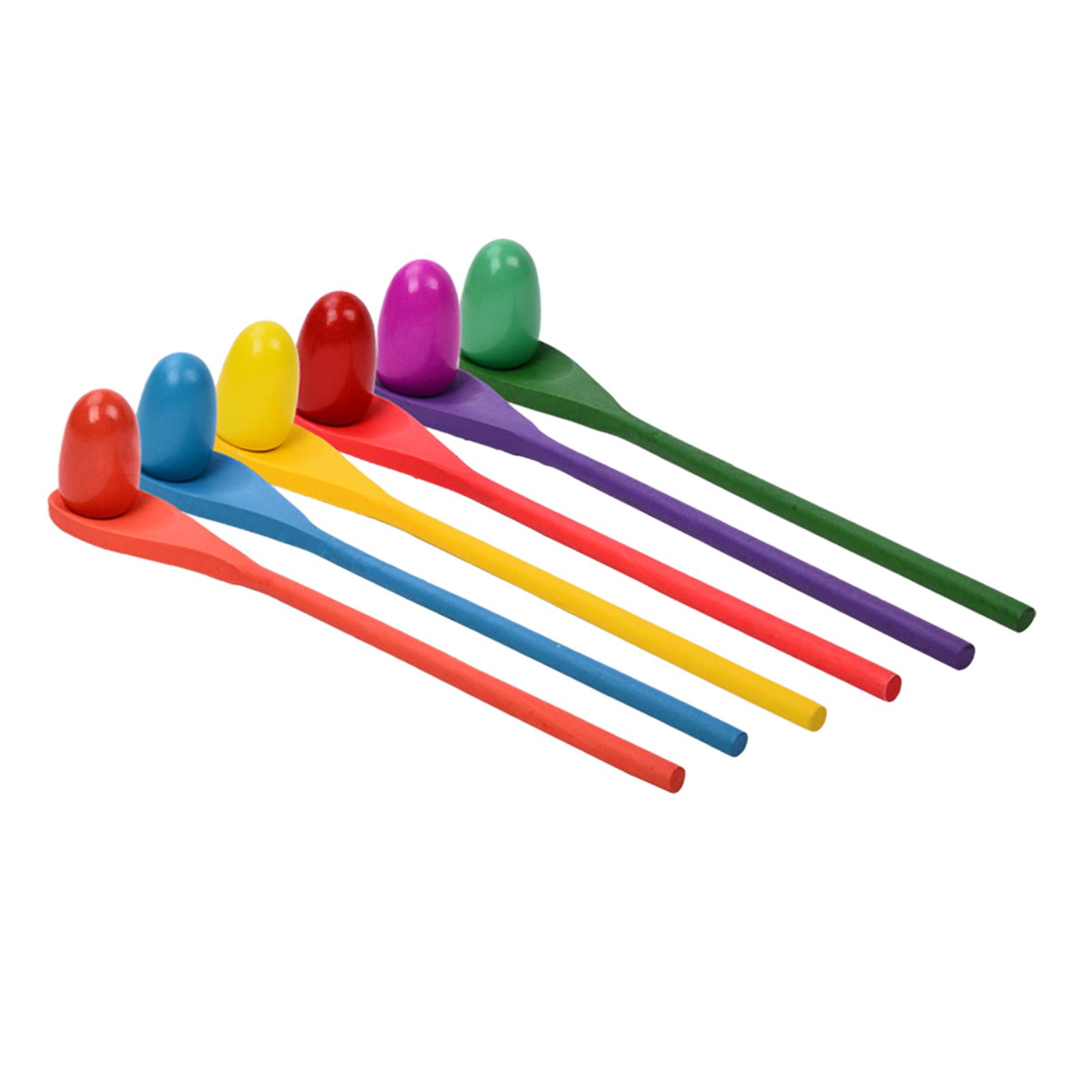 Kids Outdoor Games For Party - 6 조각 계란 숟가락 경주 게임