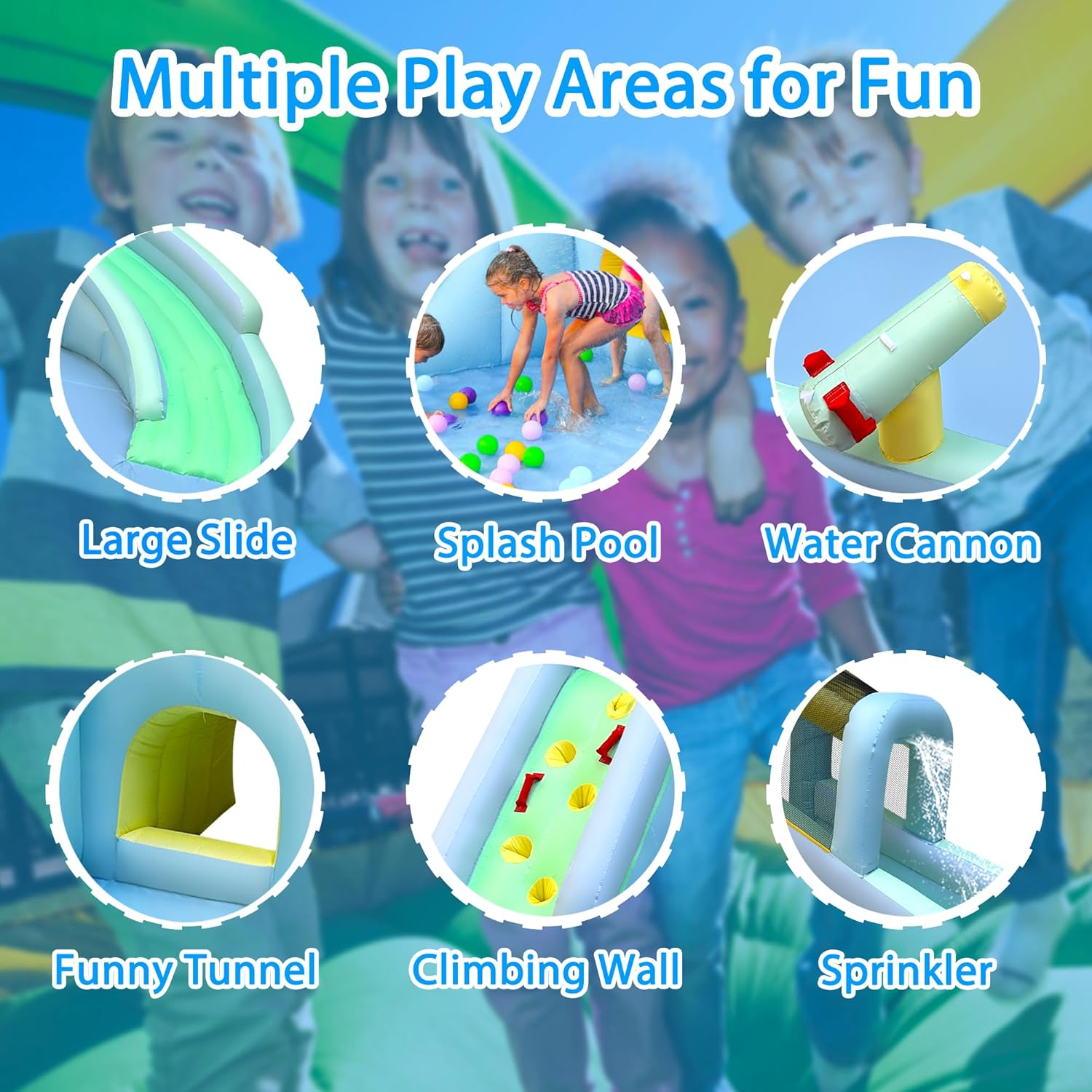 6-in-1 어린이용 에어바운스 워터파크, 550W 송 - Kids Outdoor Water Slide 리뷰 및 가격