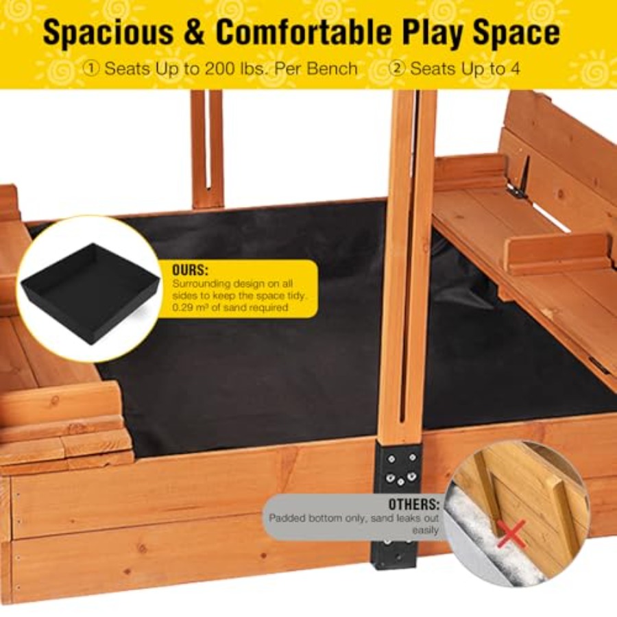 4~8세 어린이용 야외 모래놀이 테이블: 갈색 접이식  - Kids Outdoor Bench Table 리뷰 및 가격