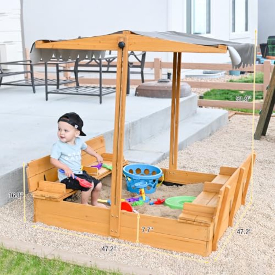4~8세 어린이용 야외 모래놀이 테이블: 갈색 접이식  - Kids Outdoor Bench Table 리뷰 및 가격