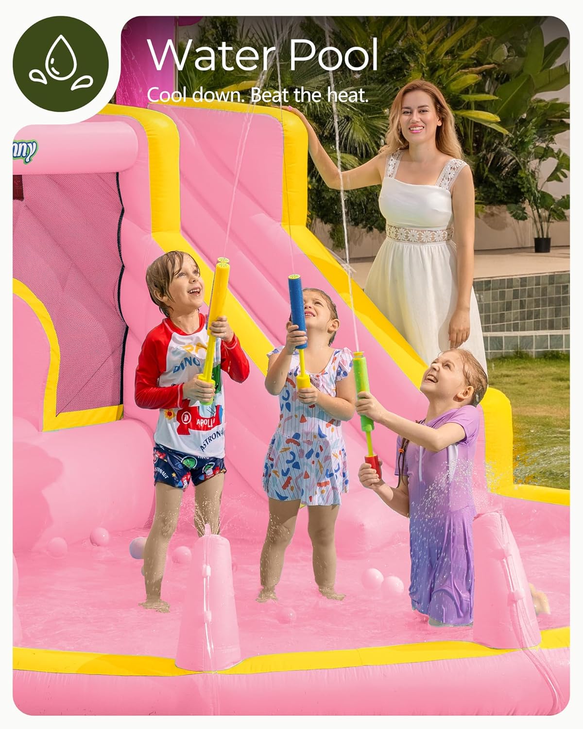 핑크색 에어바운스 워터슬라이드, 3~12세 어린이용,  - Kids Outdoor Water Slide 리뷰 및 가격
