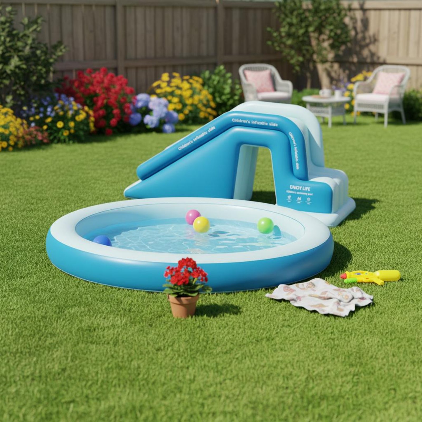 접이식 풍선 워터파크 어린이용 슬라이드 풀 대형 야외  - Kids Outdoor Water Slide 리뷰 및 가격