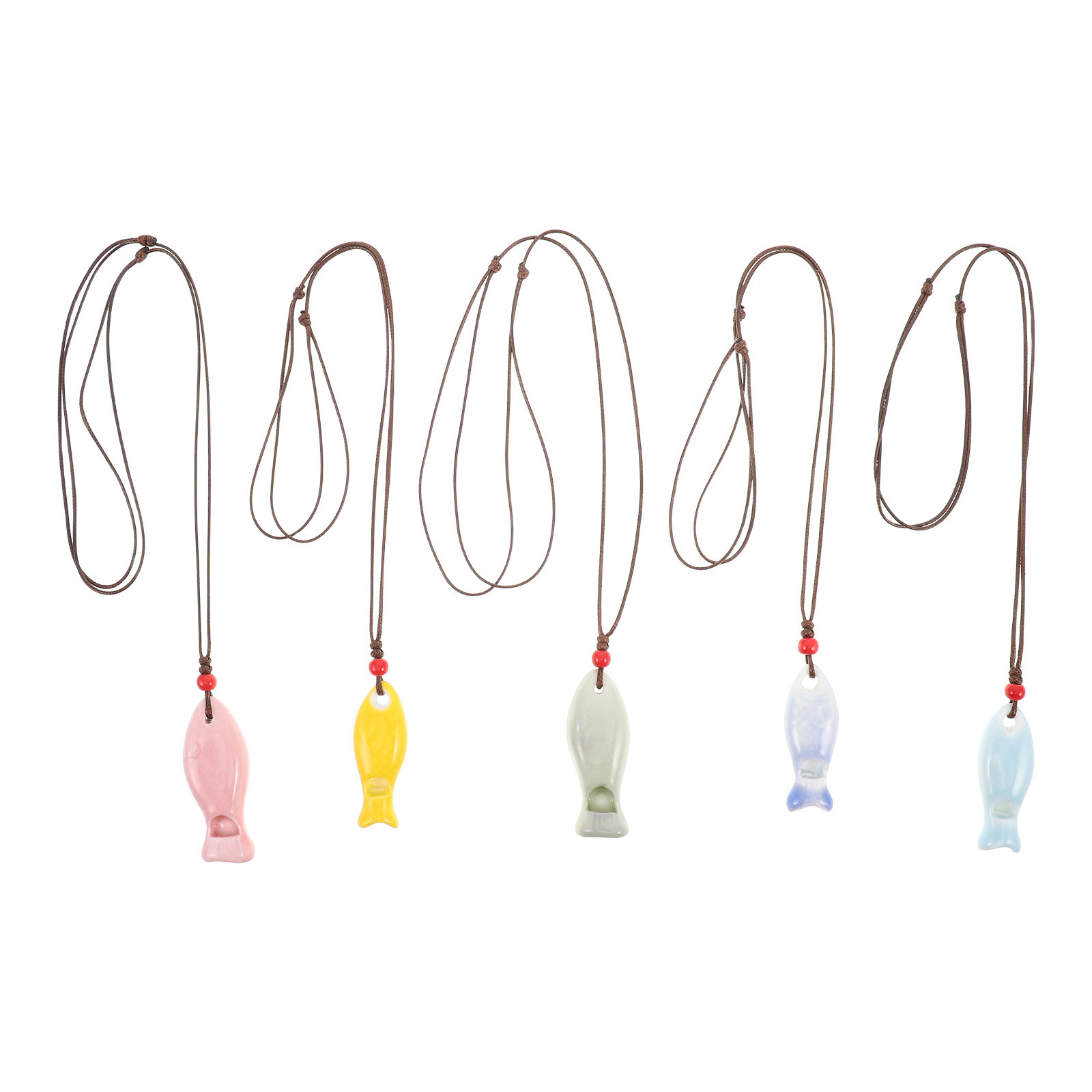 5Pcs 세라믹 물고기 휘슬 펜던트 목걸이 수제 음악  - Kids Outdoor Instruments 리뷰 및 가격