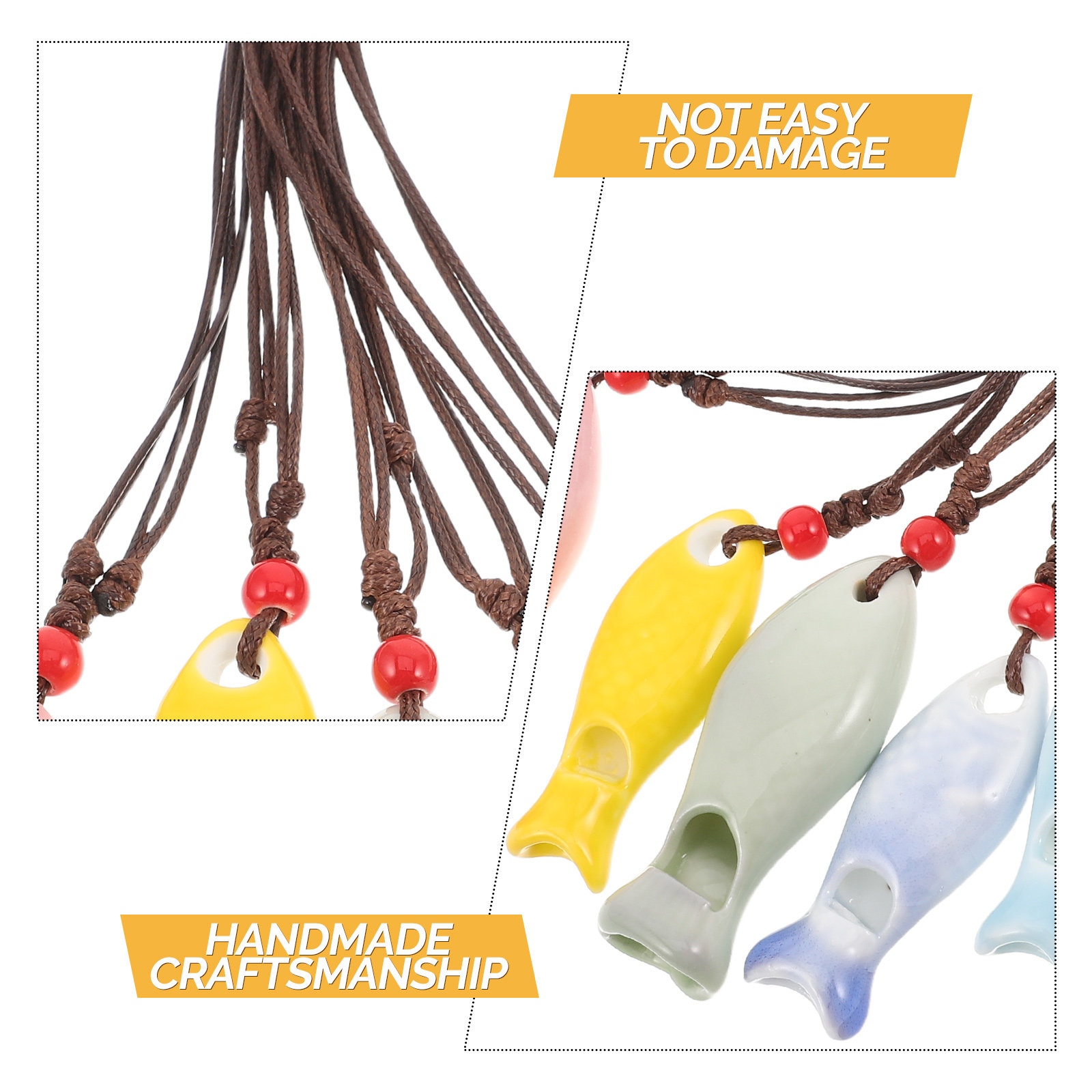 5Pcs 세라믹 물고기 휘슬 펜던트 목걸이 수제 음악  - Kids Outdoor Instruments 리뷰 및 가격