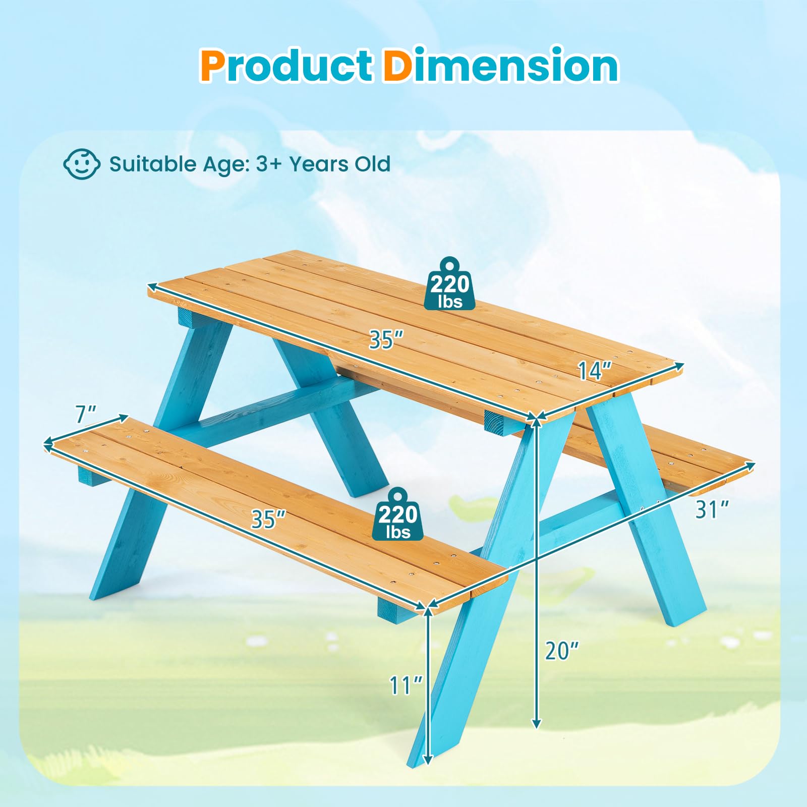 Z-CREAT 어린이용 원목 야외 피크닉 테이블 및 의 - Kids Outdoor Bench Table 리뷰 및 가격