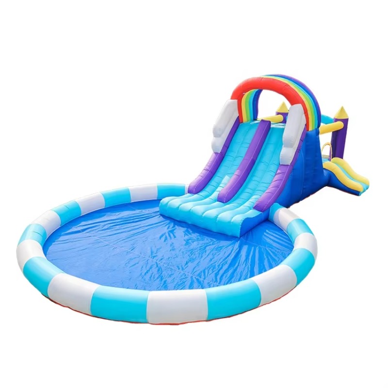 거대 무지개 에어바운스 워터슬라이드 (어린이용 PVC  - Kids Outdoor Water Slide 리뷰 및 가격