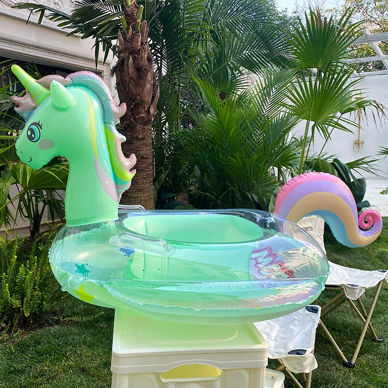 아기 레인보우 스팽글 유니콘 수영 링, 팽창식 수영장  - Kids Outdoor Water Toys 리뷰 및 가격