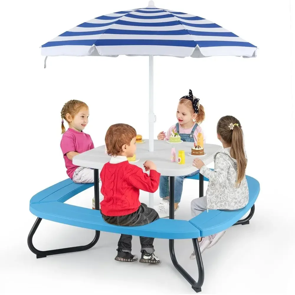8인용 어린이 피크닉 테이블(우산 포함), 유아용 활동 - Kids Outdoor Bench Table 리뷰 및 가격