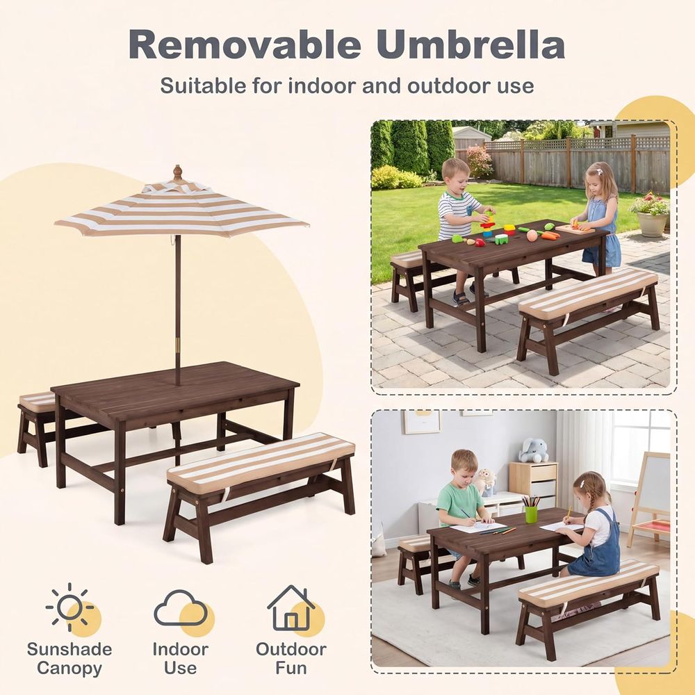 어린이 피크닉 테이블, 대형 42인치 x 23인치 테이 - Kids Outdoor Bench Table 리뷰 및 가격