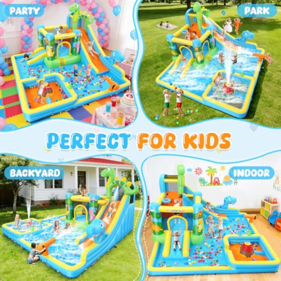 야외 마당용 풍선 워터 슬라이드: 공룡 테마 13-in - Kids Outdoor Water Slide 리뷰 및 가격