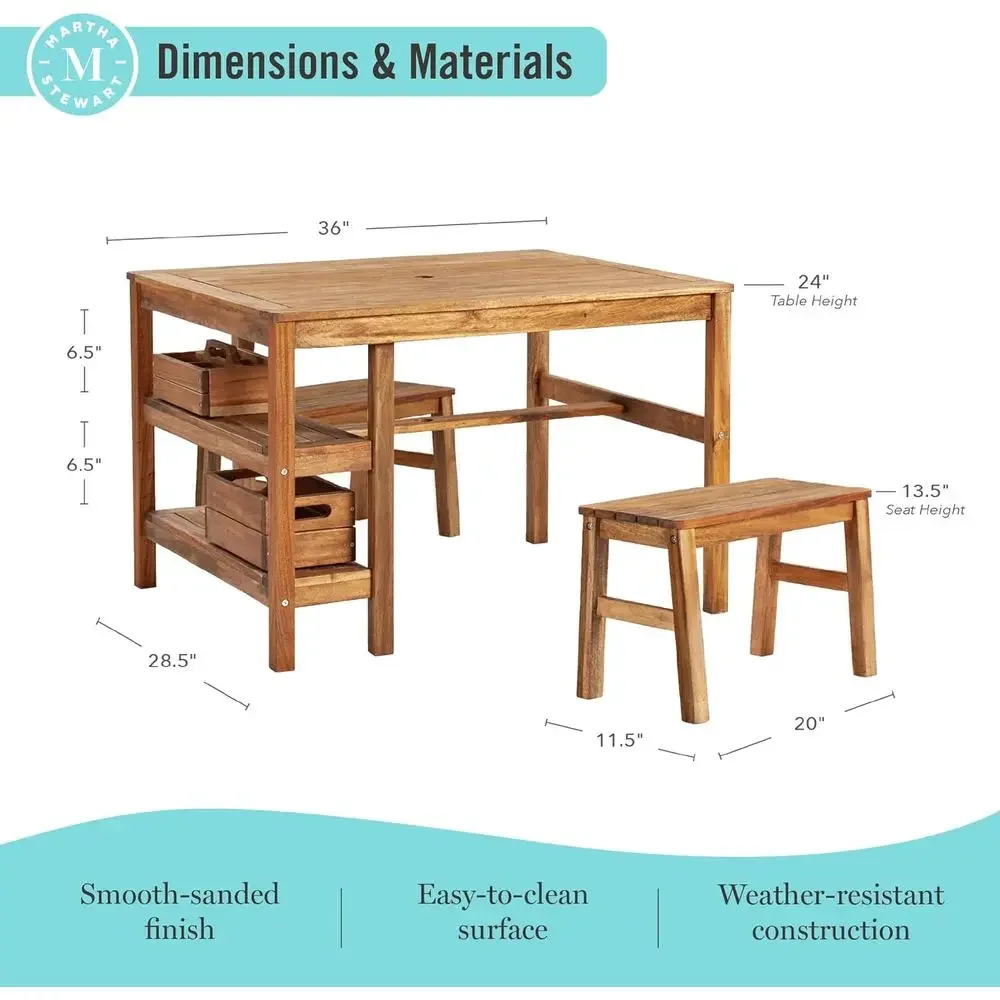 어린이 야외용 상자형 테이블 및 벤치 2개 세트: 아카 - Kids Outdoor Bench Table 리뷰 및 가격