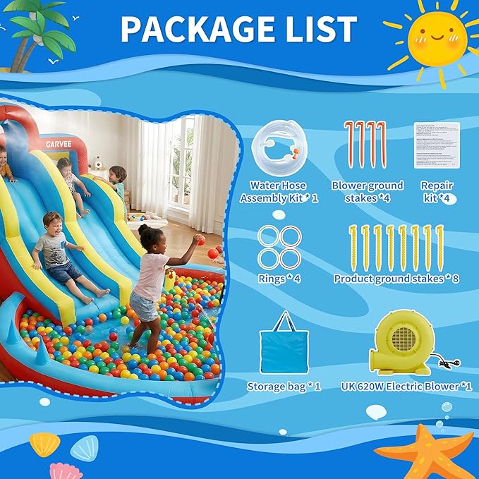 올시즌 8-in-1 풍선형 워터파크 – 더블 슬라이드, - Kids Outdoor Water Slide 리뷰 및 가격