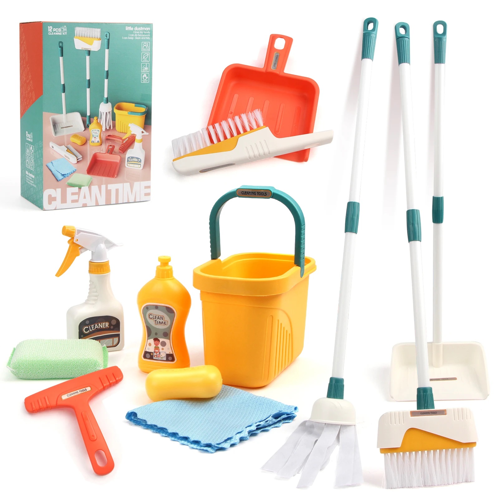 12 개/대 어린이 청소 세트 집안일 용품 키트 쓰레받 - Kids Outdoor Broom 리뷰 및 가격