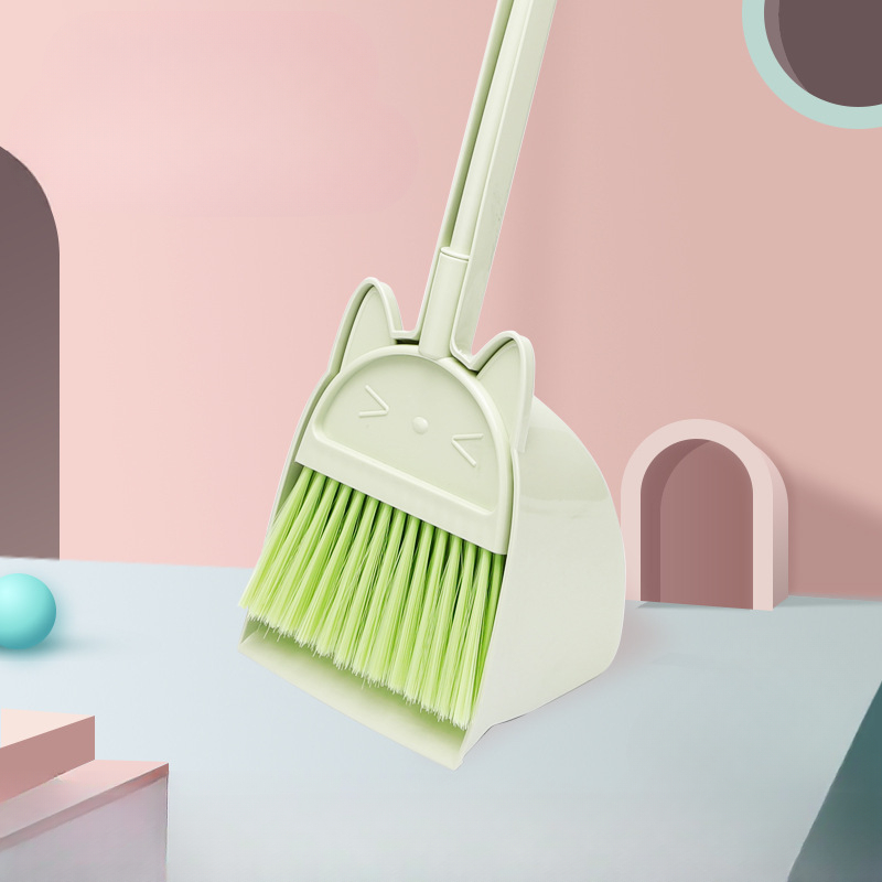 미니 어린이 빗자루와 쓰레받기 만화 고양이 유연한 강모 - Kids Outdoor Broom 리뷰 및 가격