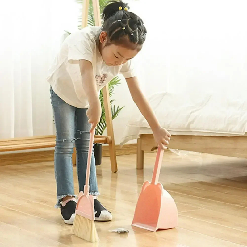 미니 어린이 빗자루와 쓰레받기 만화 고양이 유연한 강모 - Kids Outdoor Broom 리뷰 및 가격