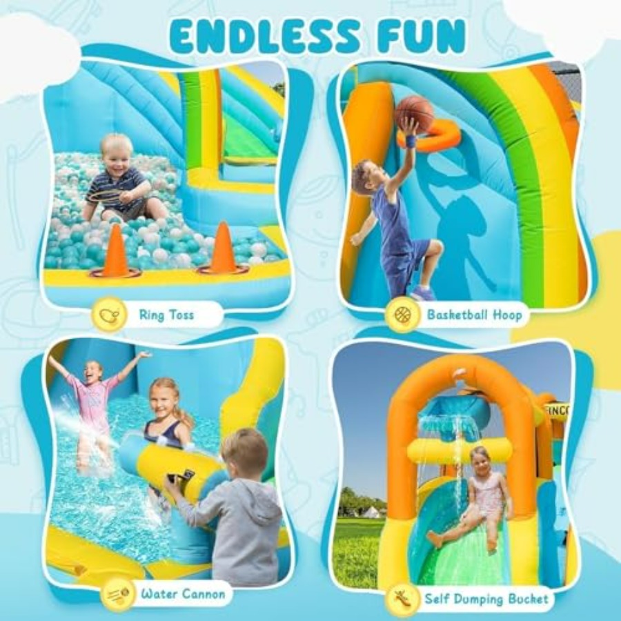 어린이용 뒷마당 야외용 풍선 워터 슬라이드(물놀이 풀, - Kids Outdoor Water Slide 리뷰 및 가격