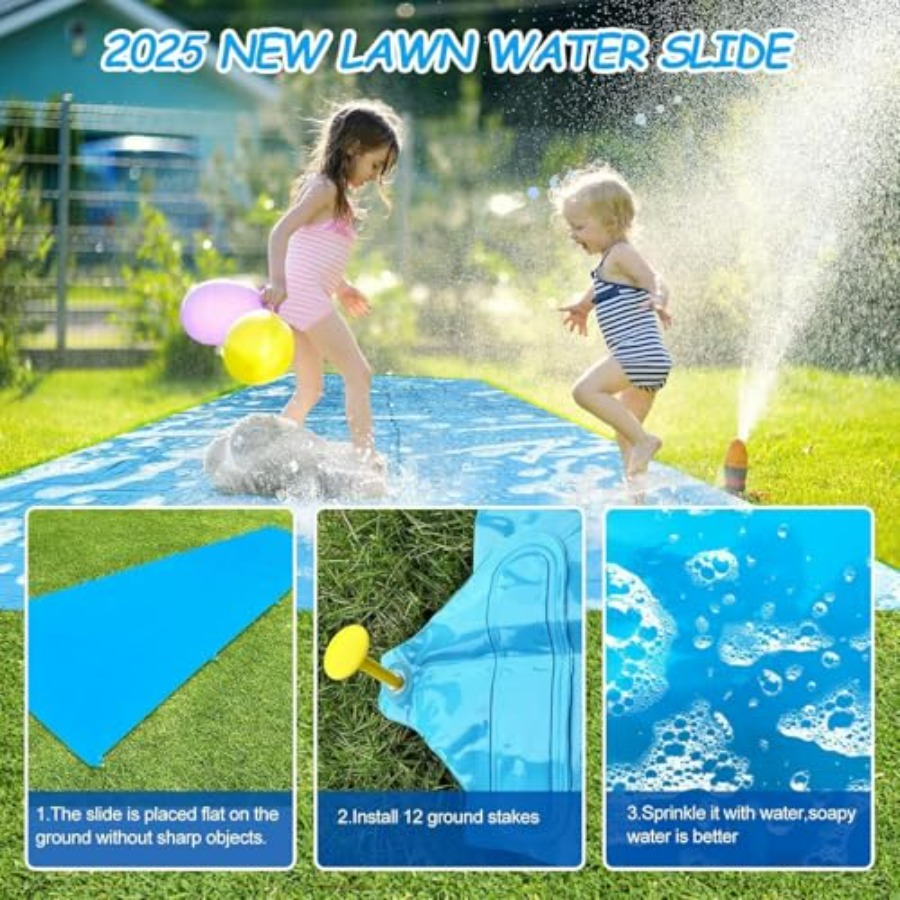 어린이와 어른을 위한 뒷마당 여름 야외 물 미끄럼틀,  - Kids Outdoor Water Slide 리뷰 및 가격