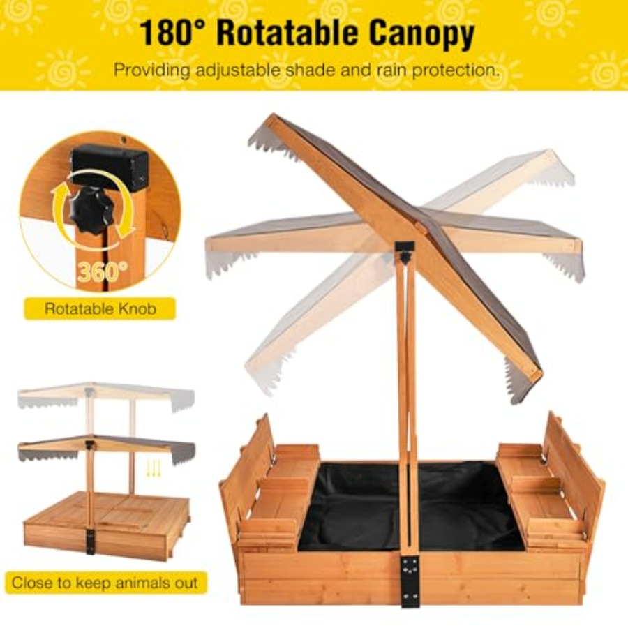 4~8세 어린이용 야외 모래놀이 테이블: 갈색 접이식  - Kids Outdoor Bench Table 리뷰 및 가격