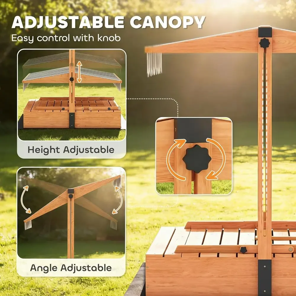 뚜껑이 있는 카바 키즈 샌드박스, 접이식 피크닉 테이블 - Kids Outdoor Bench Table 리뷰 및 가격