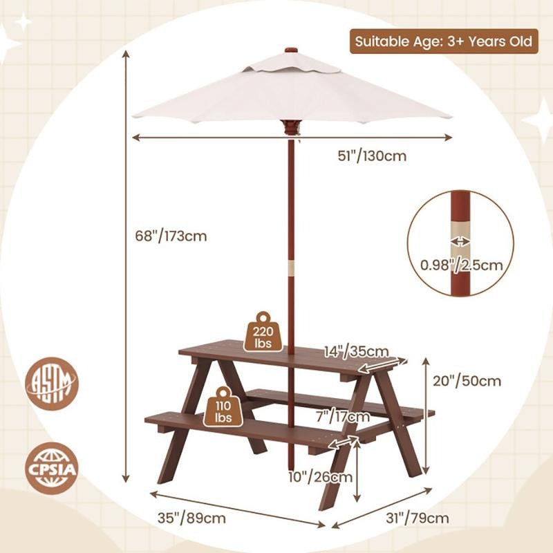 야외용 4인용 어린이 피크닉 테이블 벤치 세트 (탈부착 - Kids Outdoor Bench Table 리뷰 및 가격