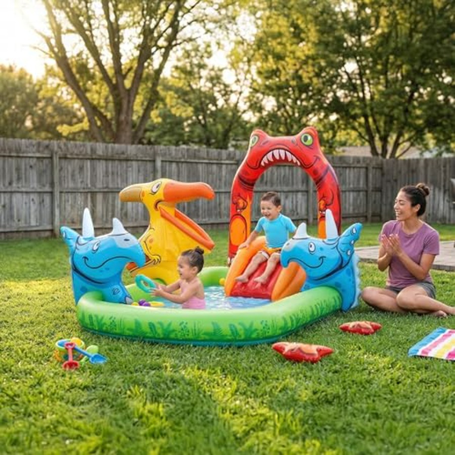 어린이용 야외 물놀이 센터, PVC 소재, 청록색, 풍 - Kids Outdoor Water Slide 리뷰 및 가격
